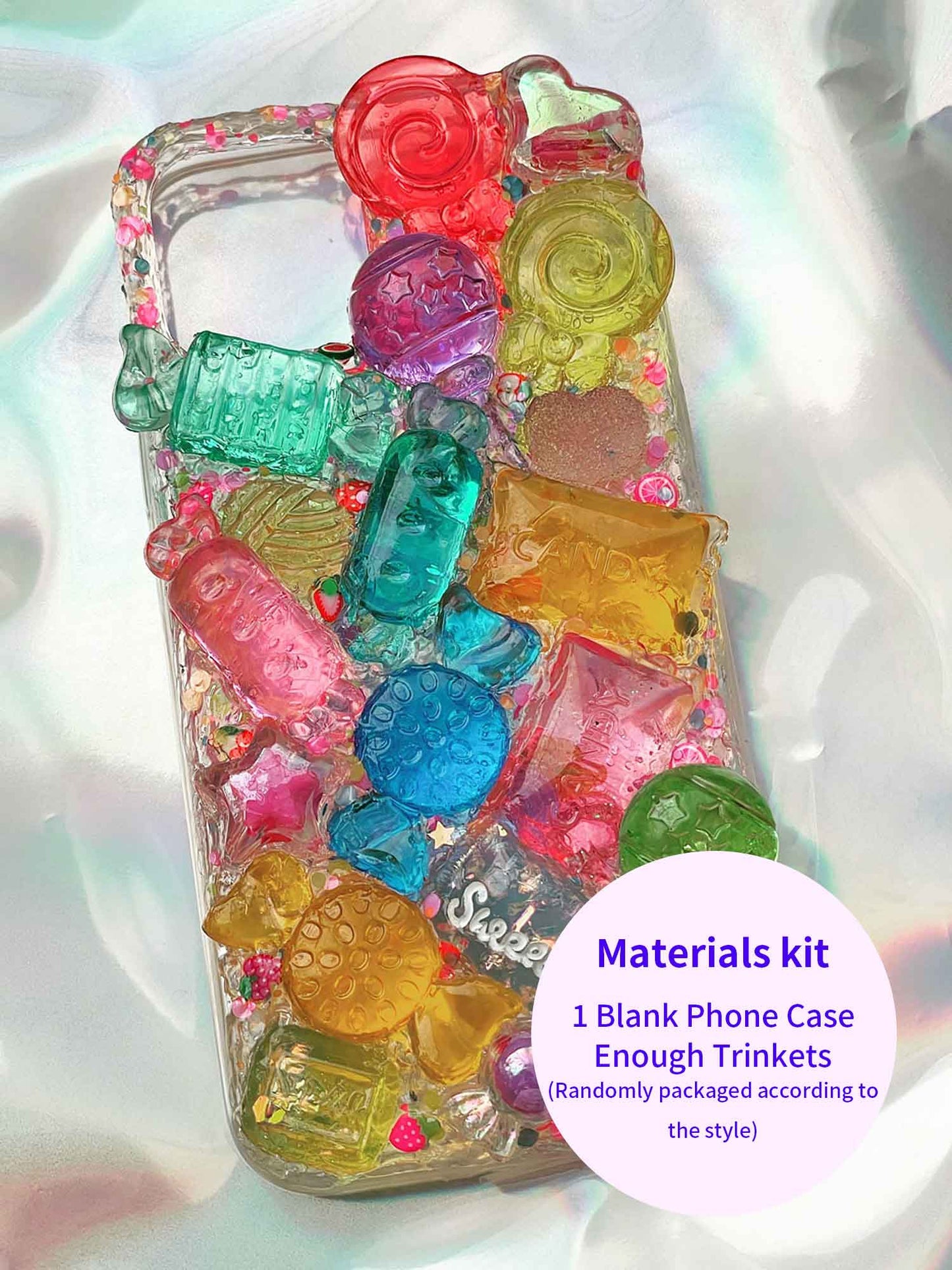 Crystal Candies, Gummy Bear And Confetti Jelly Cream Decoden Phone Case(Customizable) | ZAKAPOP