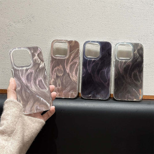 Monochrome Holographic Silver Foil Feather Phone Case | ZAKAPOP