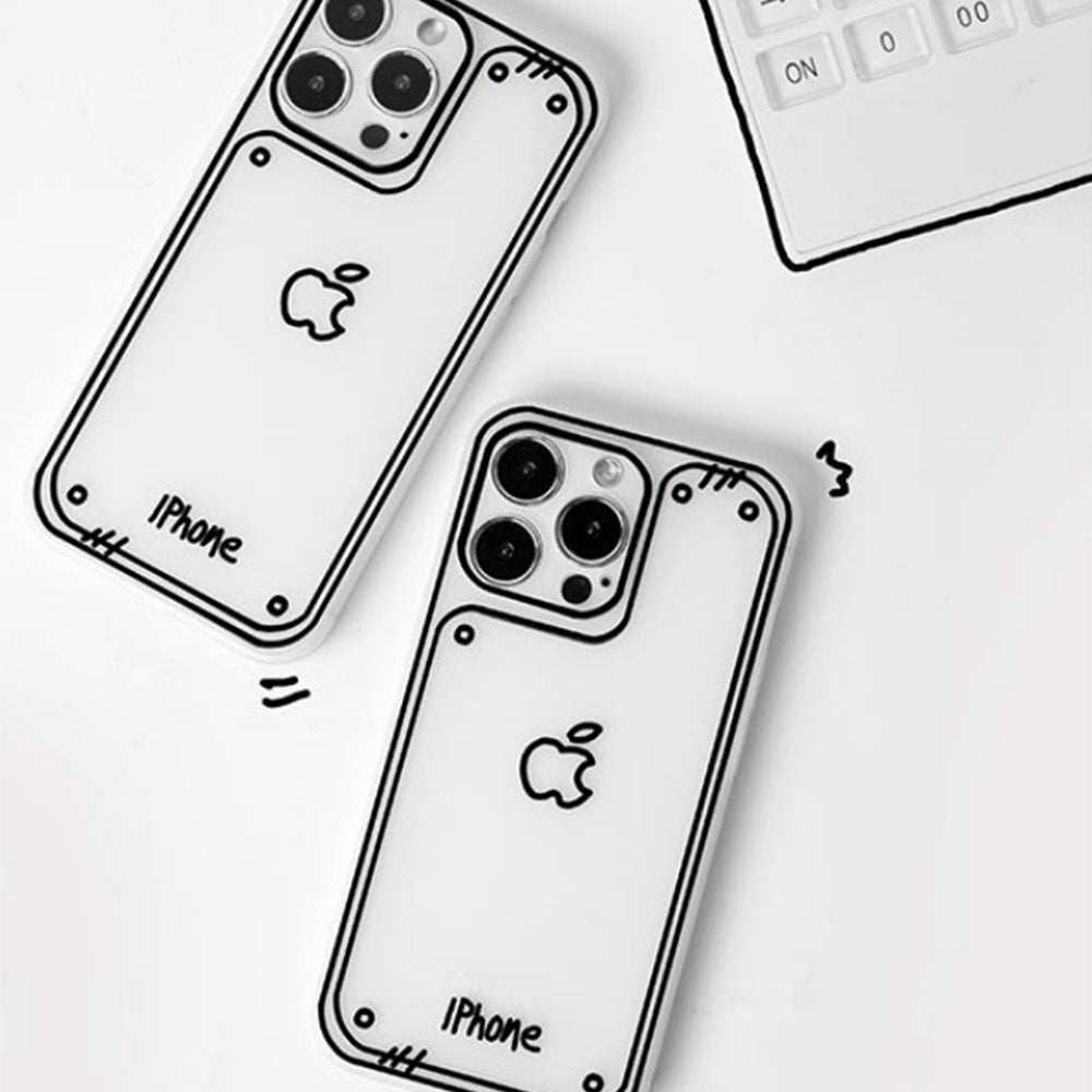 Personality Two-Dimensional Manuscript Phone Case For iPhone  | ZAKAPOP