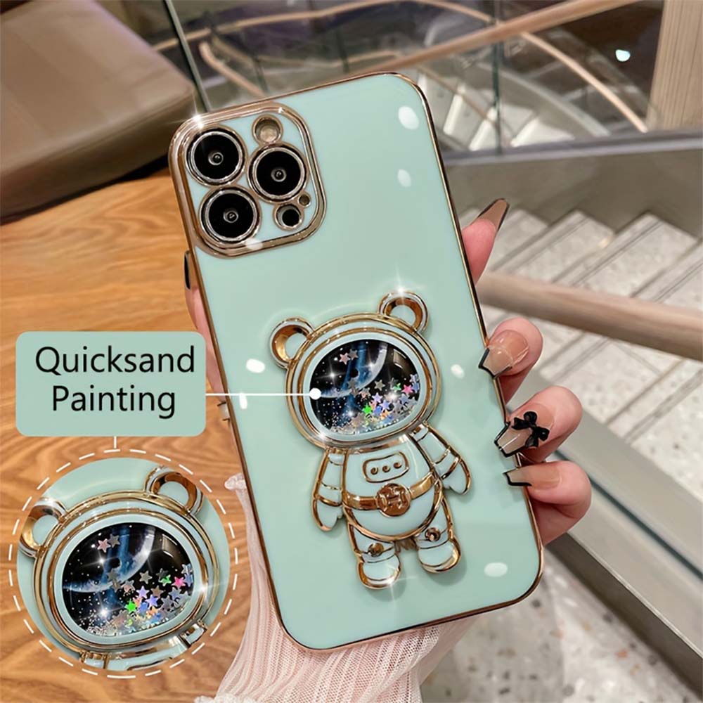 Plating Phone Case With Quicksand Phone Holder | ZAKAPOP