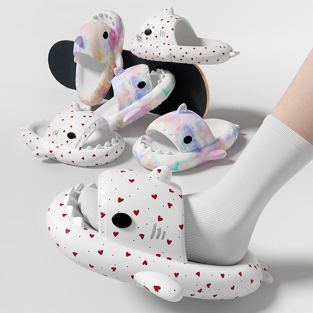 Polka Dot Pattern Shark Slippers(Adults) | ZAKAPOP