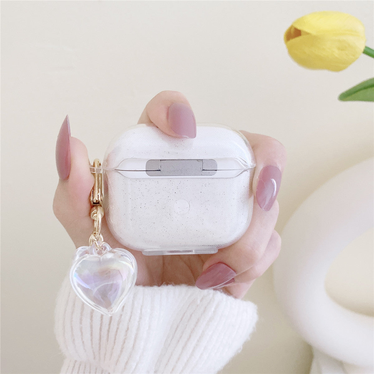 Shimmering Powder Bow Airpods Case | ZAKAPOP