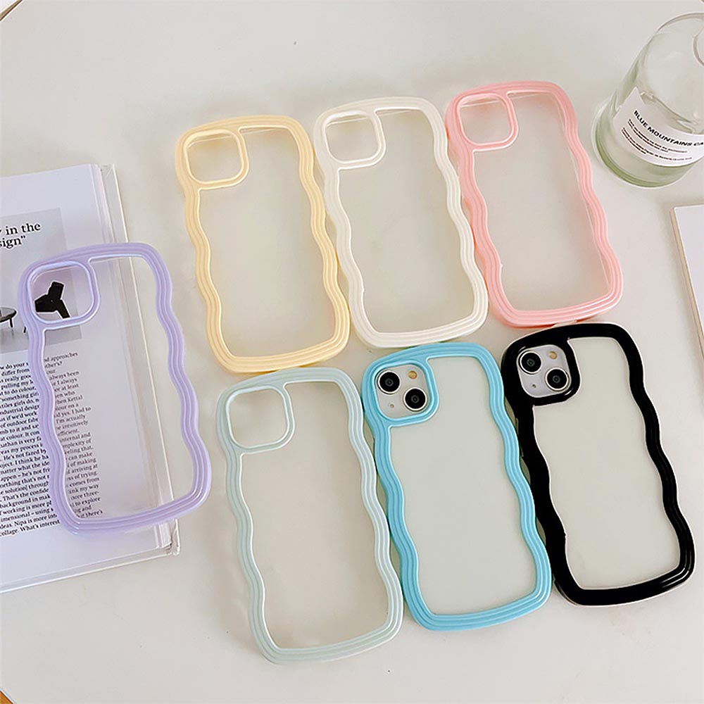 Simple Wireless Charging Mobile Phone Case with Wavy Border | ZAKAPOP