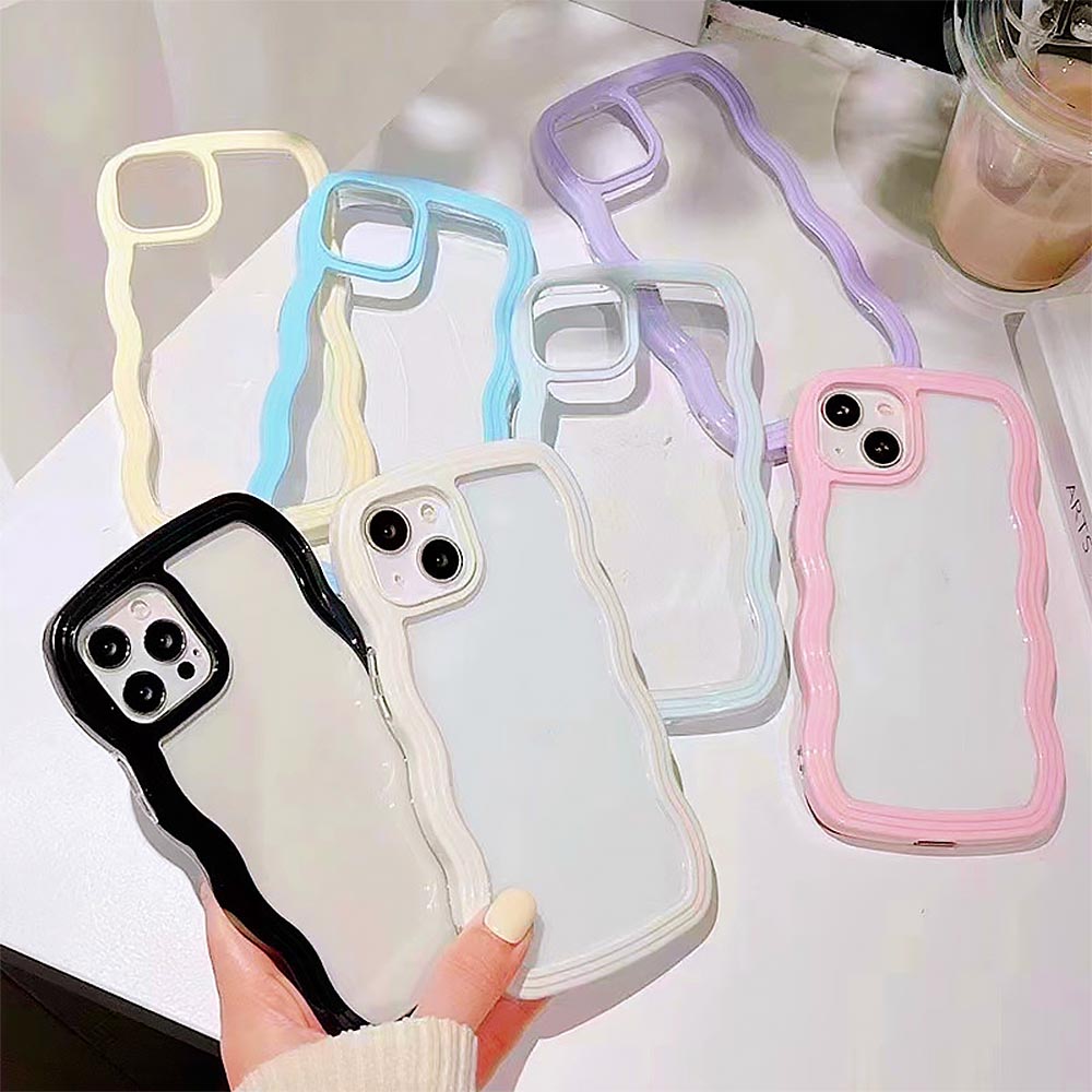 Simple Wireless Charging Mobile Phone Case with Wavy Border | ZAKAPOP