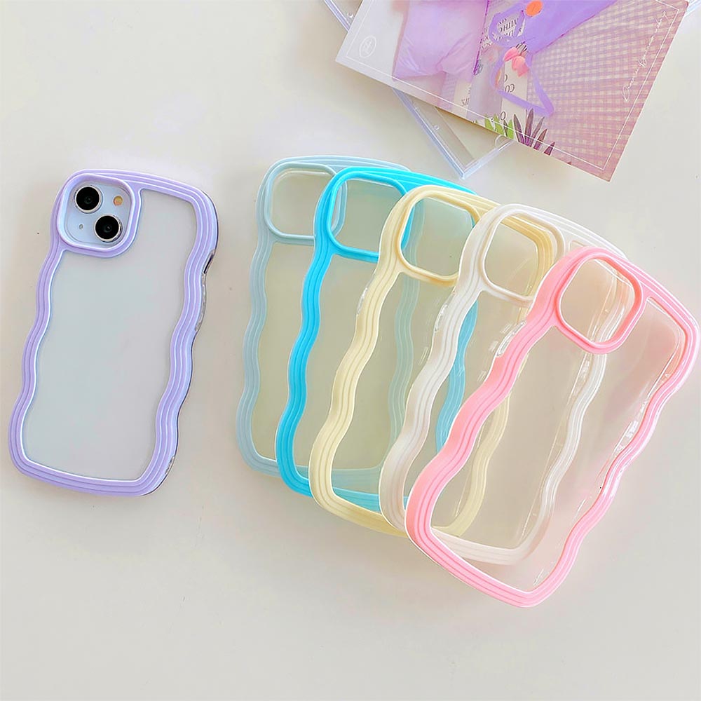 Simple Wireless Charging Mobile Phone Case with Wavy Border | ZAKAPOP