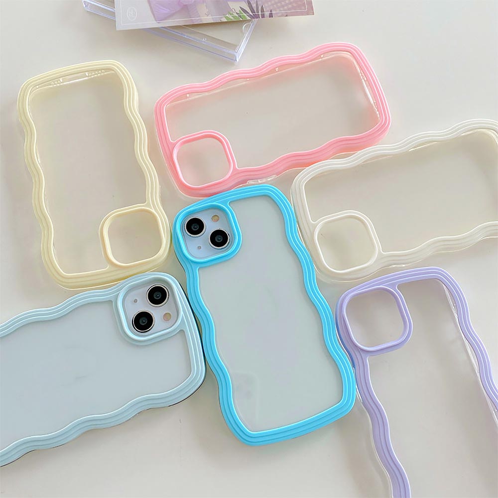 Simple Wireless Charging Mobile Phone Case with Wavy Border | ZAKAPOP