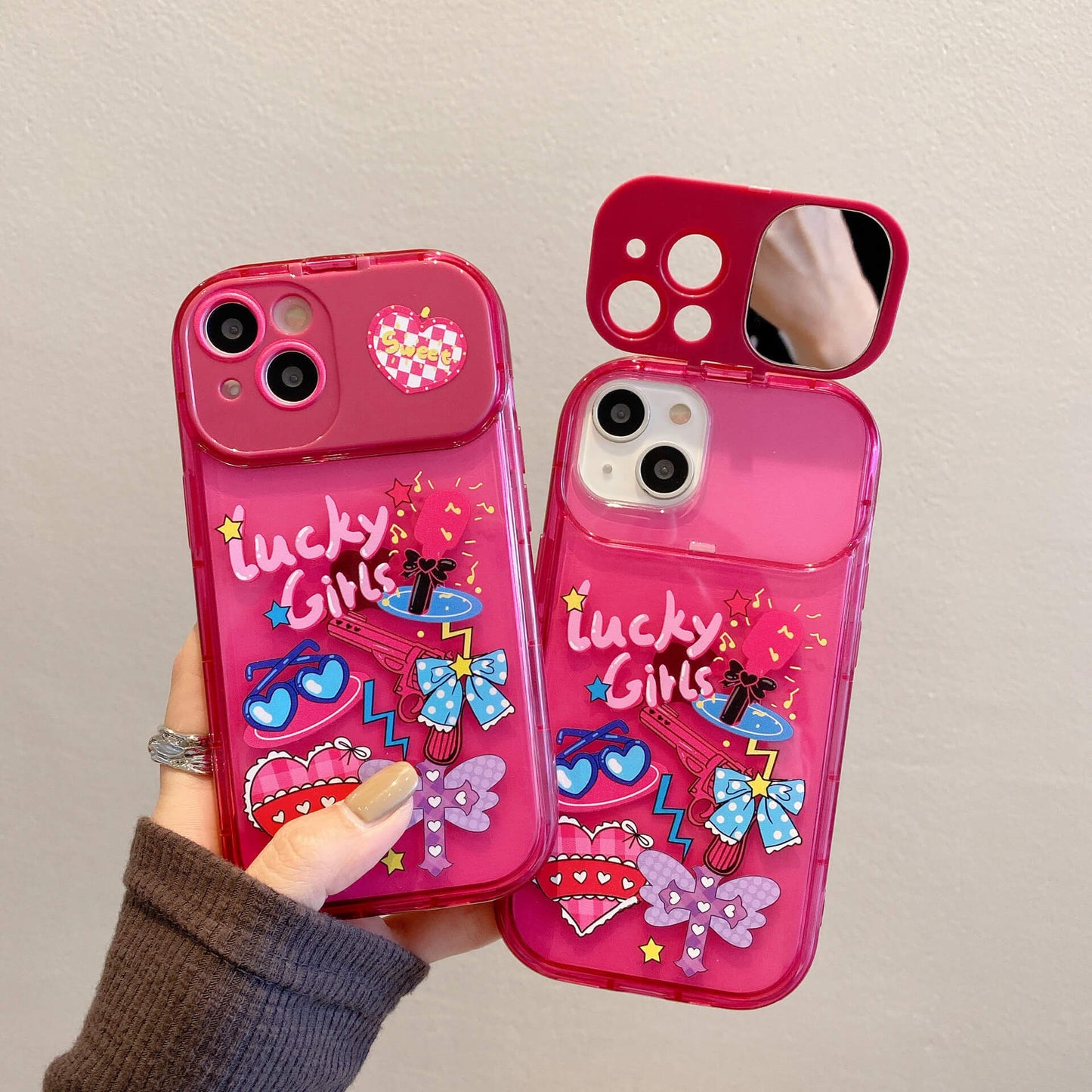 Sweet Girl iPhone Case with Flip Makeup Mirror | ZAKAPOP