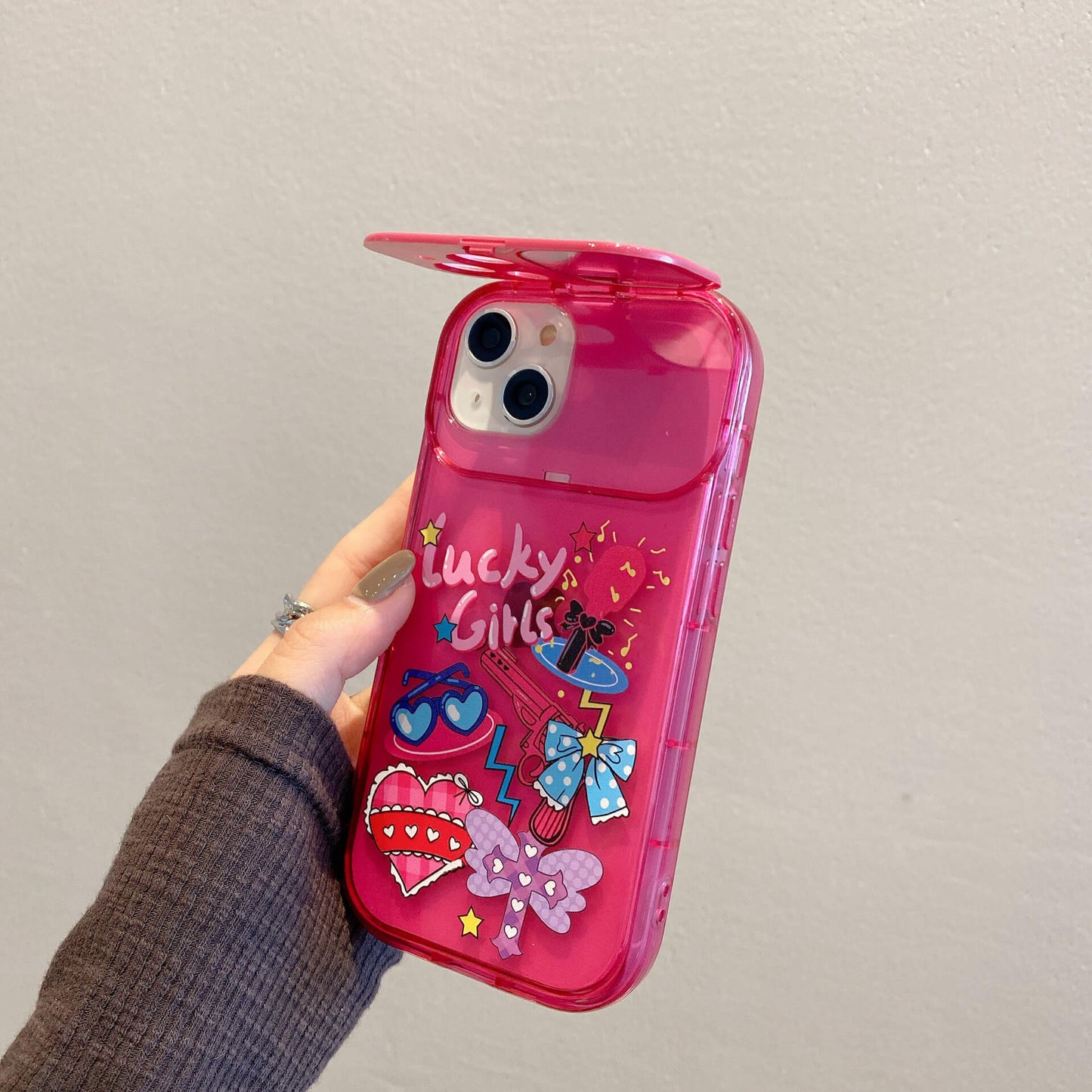 Sweet Girl iPhone Case with Flip Makeup Mirror | ZAKAPOP