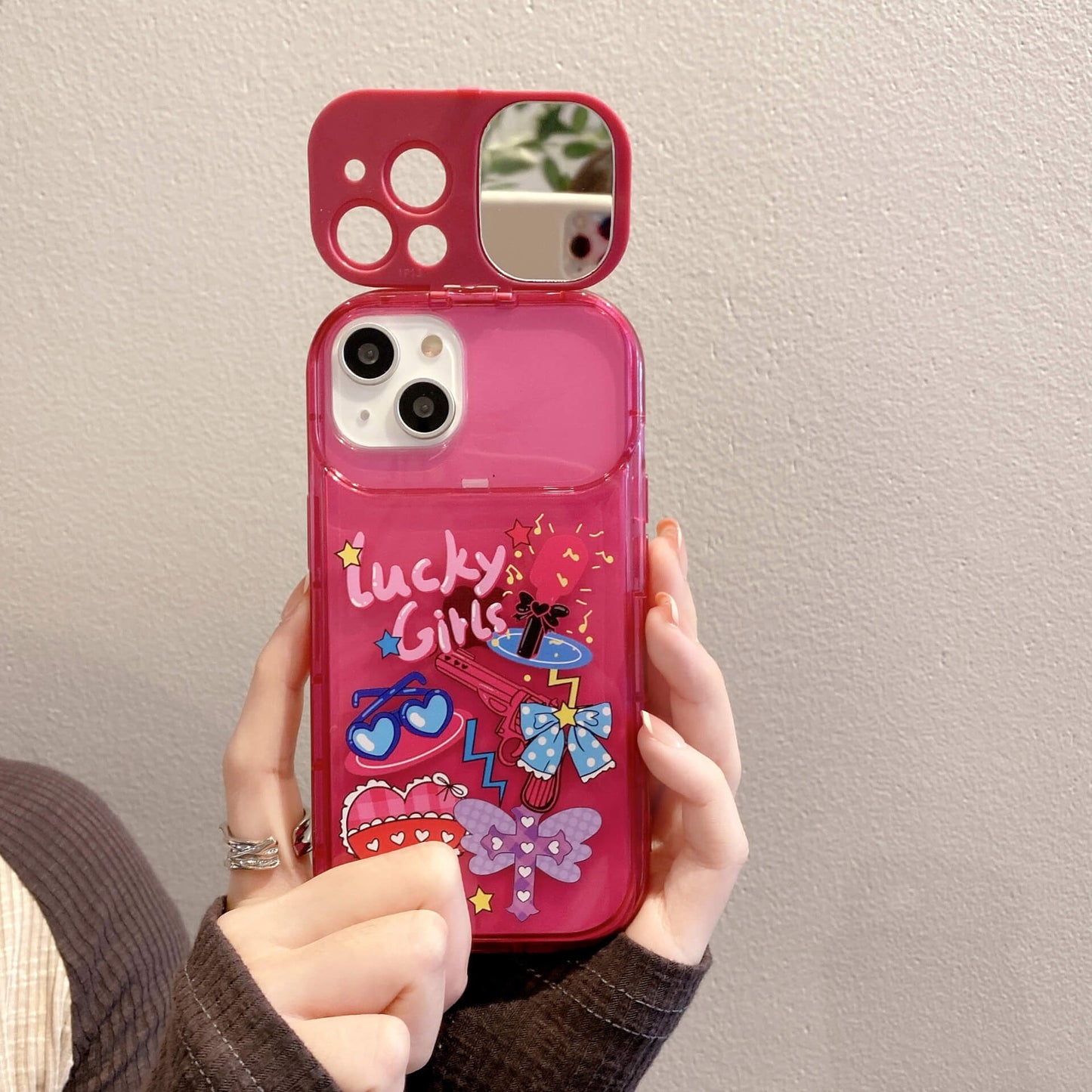 Sweet Girl iPhone Case with Flip Makeup Mirror | ZAKAPOP