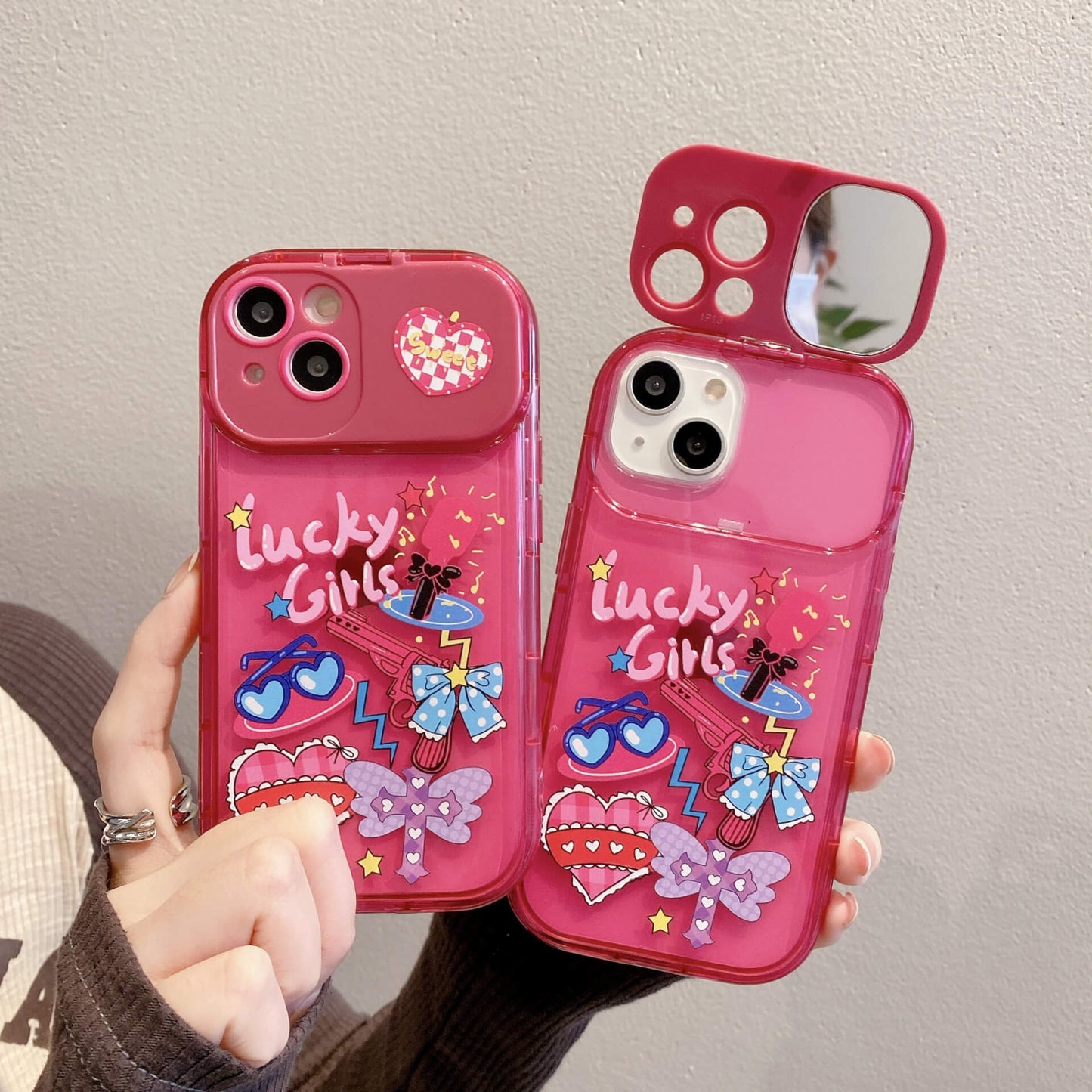 Sweet Girl iPhone Case with Flip Makeup Mirror | ZAKAPOP