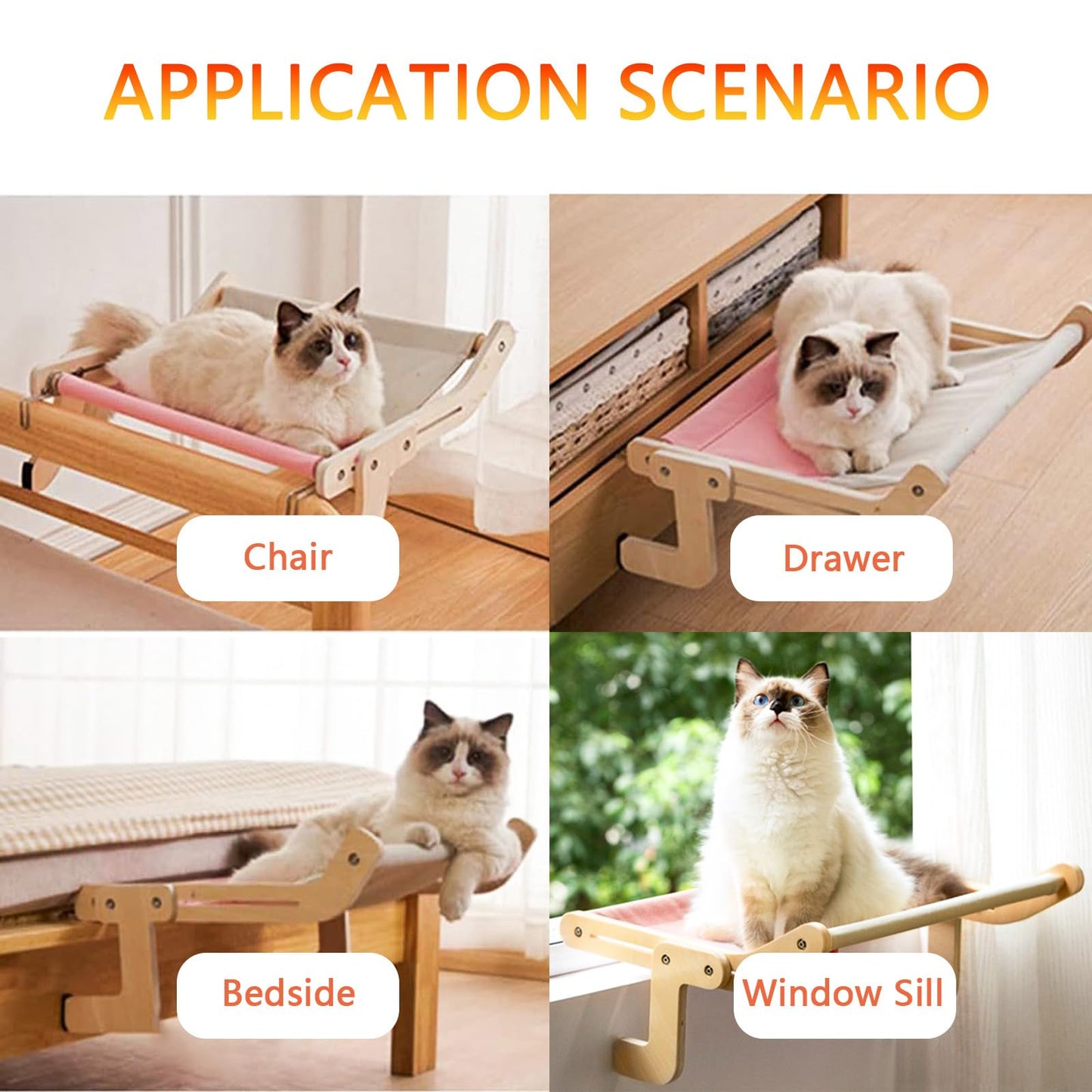 Wooden Cat Hammock for Window Bed | ZAKAPOP