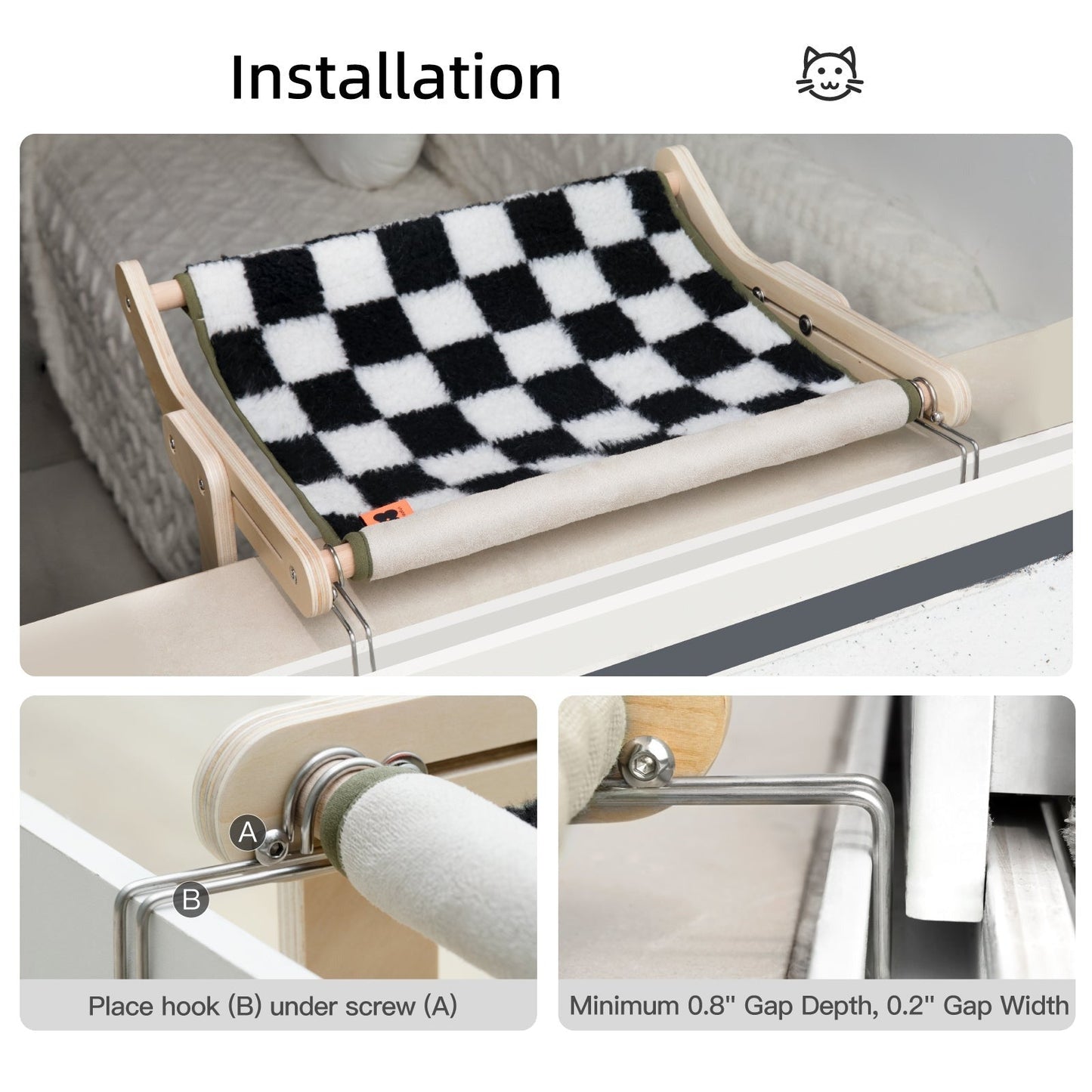 Wooden Cat Hammock for Window Bed | ZAKAPOP