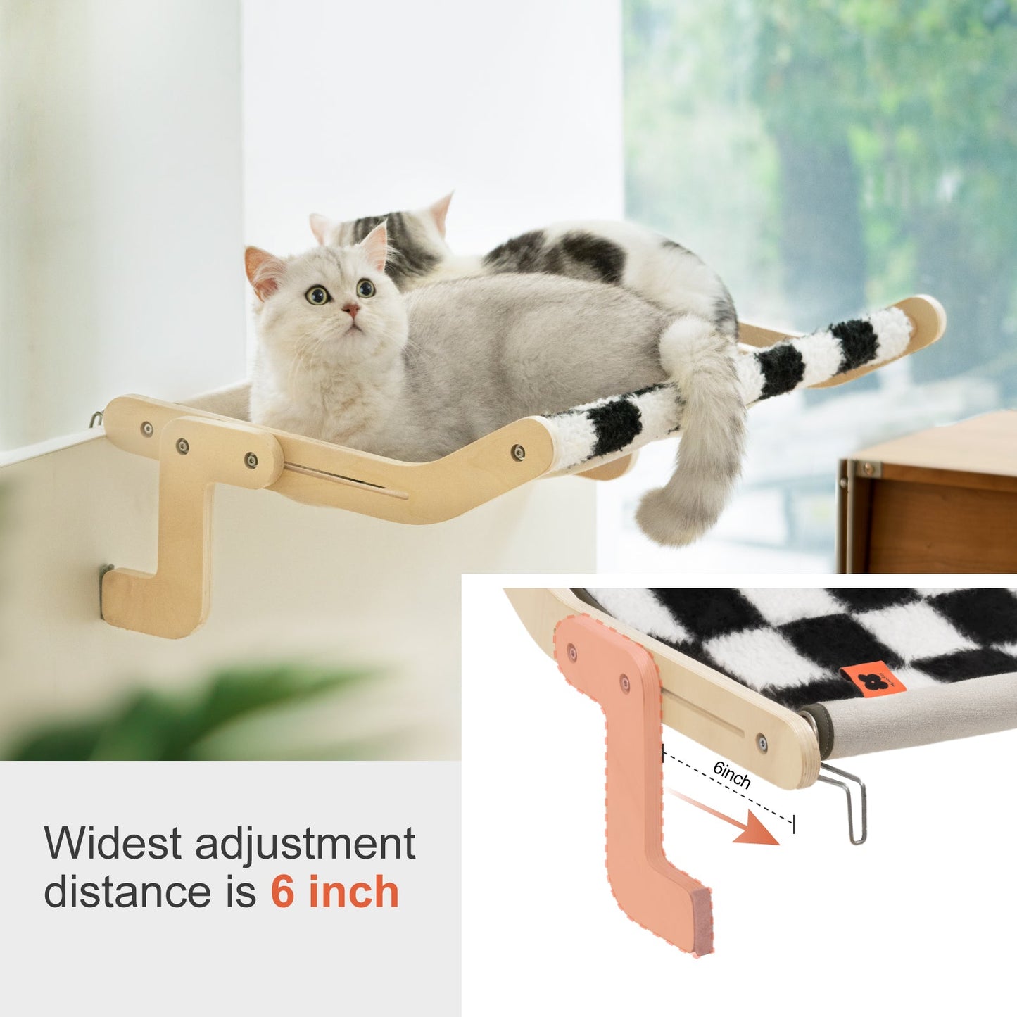 Wooden Cat Hammock for Window Bed | ZAKAPOP