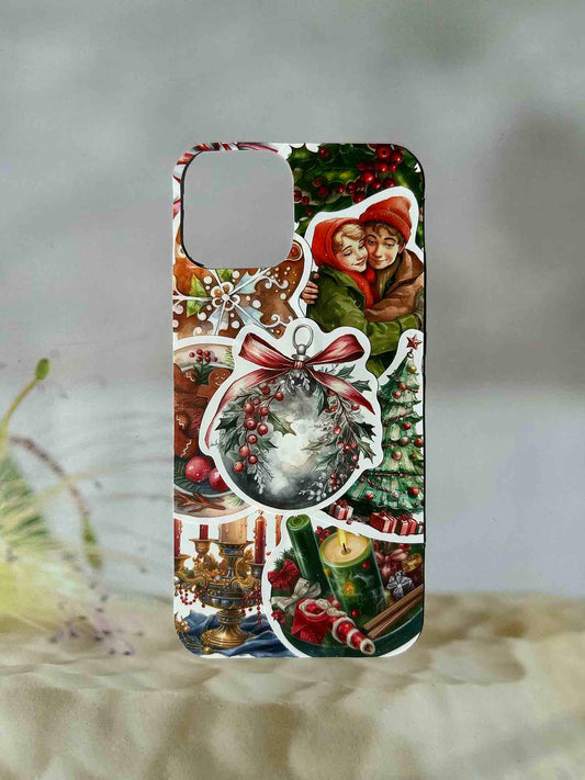 ZAKAPOP's Vintage Christmas Scene Decor Sticker DIY Phone Case