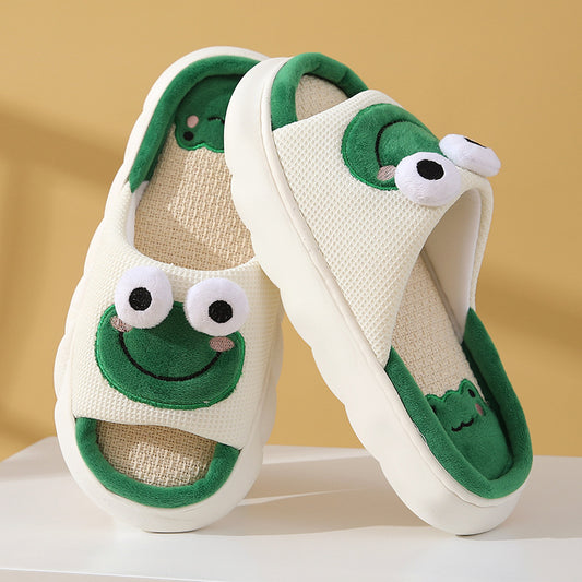 Cute Cartoon Thick Sole Frog Slippers | ZAKAPOP