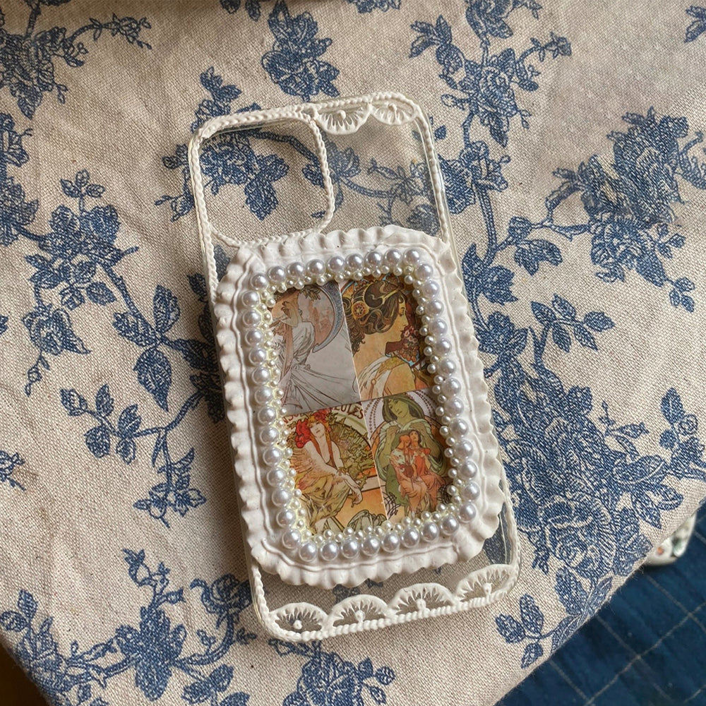Handmade Baroque Lace Vintage Cream Phone Case (Customizable) | ZAKAPOP