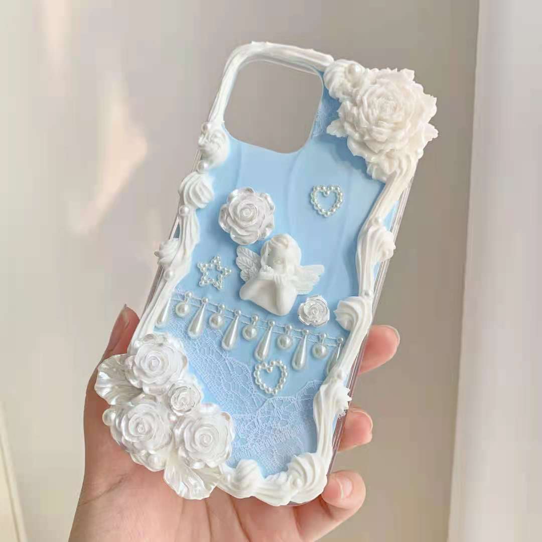 Handmade Blue Baroque Angel Deco Phonecase (Customizable) | ZAKAPOP