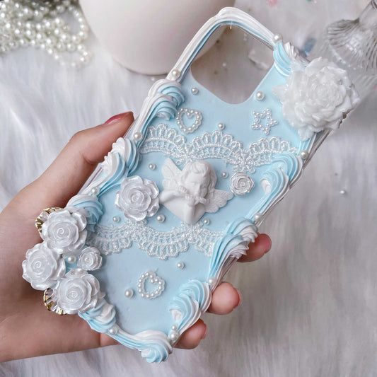 Handmade Blue Baroque Angel Deco Phonecase (Customizable) | ZAKAPOP