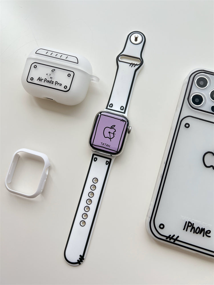 Comics Graffiti Case+Strap For Apple Watch Band Cute Soft Silicone Bracelet  | ZAKAPOP