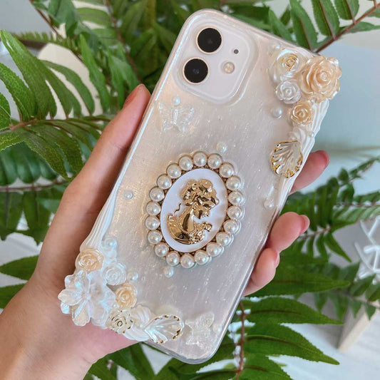 Handmade Fairy Retro Cream Plastic Phone Case(Customizable) | ZAKAPOP