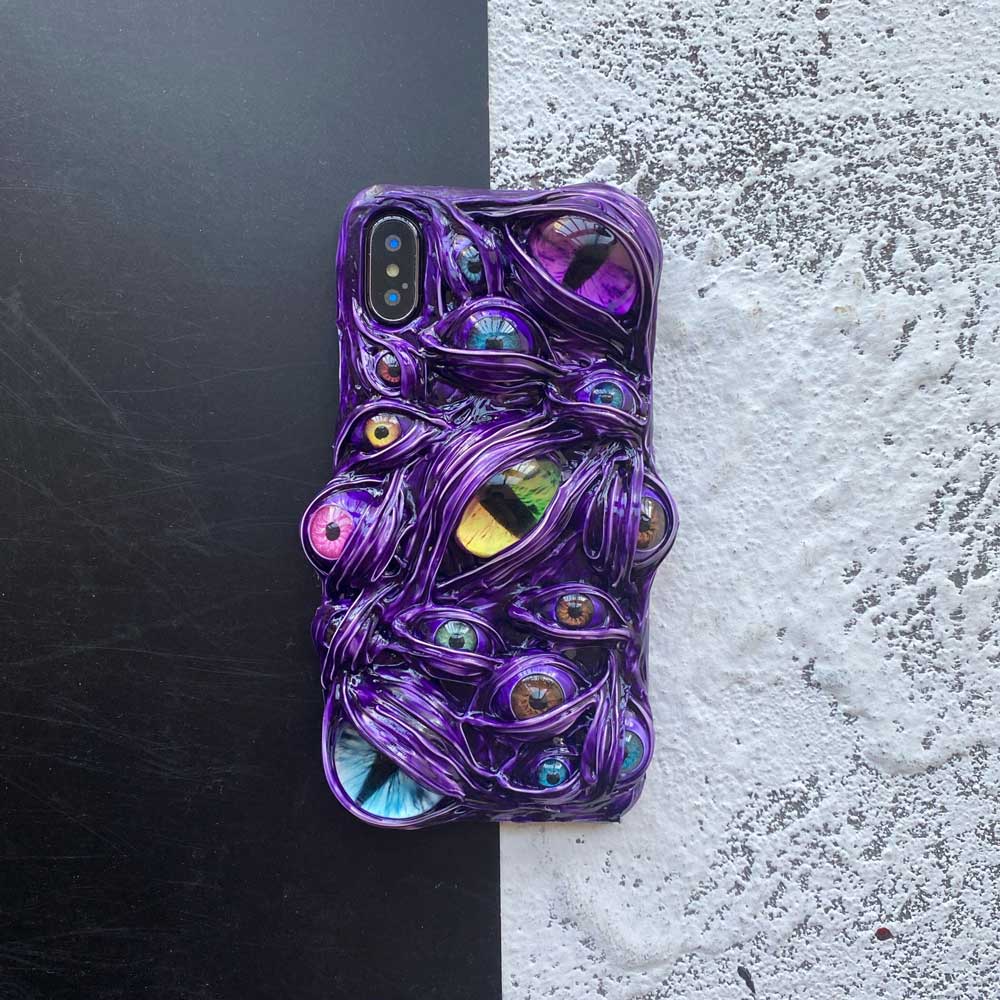 Gothic Creepy 3d Eyes Decoden Phone Case( Customizable ) | ZAKAPOP