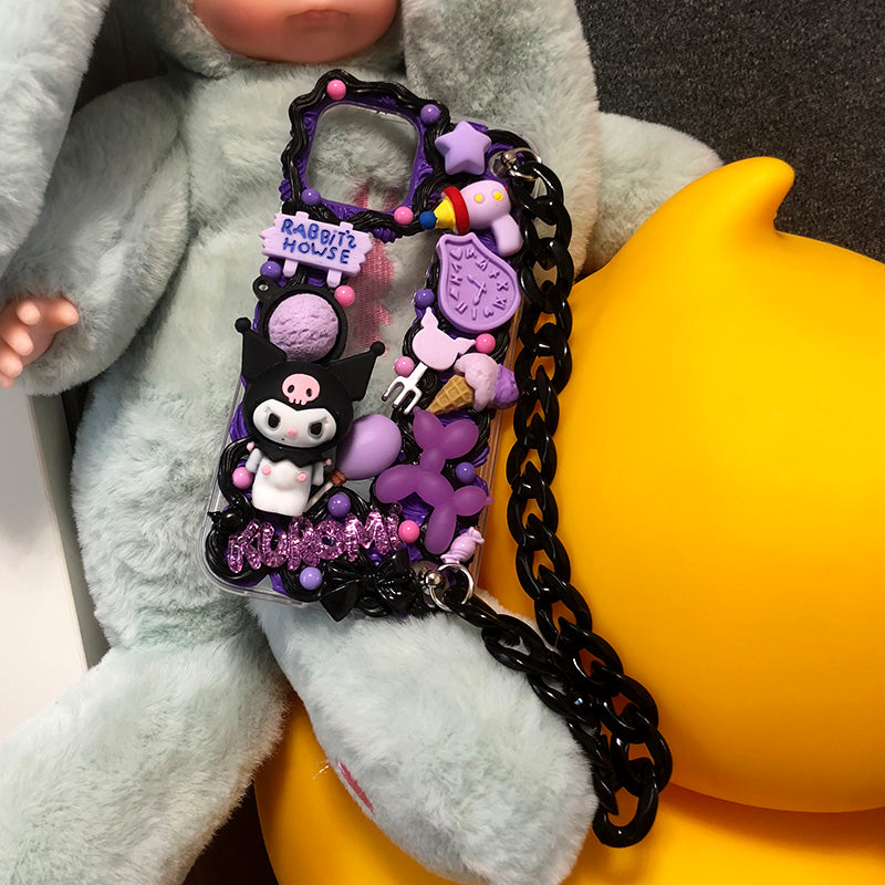 Handmade Sweet & Cool Cream Phone Case with Chain | ZAKAPOP