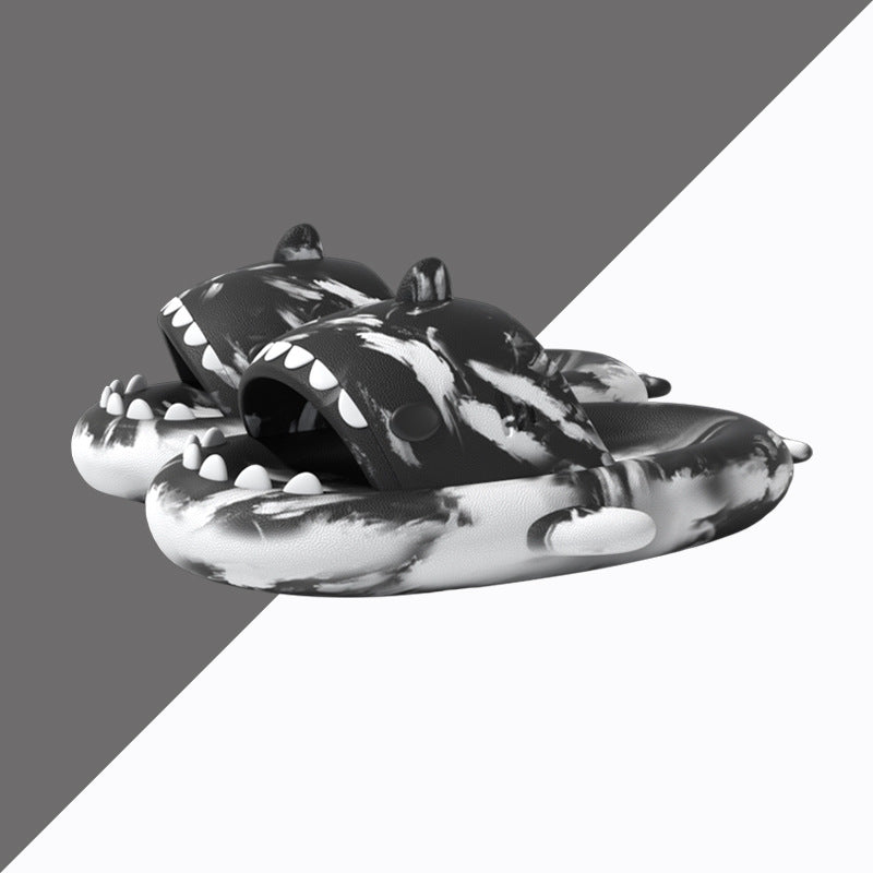 Original Two-color Oil Paint Pattern Shark Slippers(Adults) | ZAKAPOP