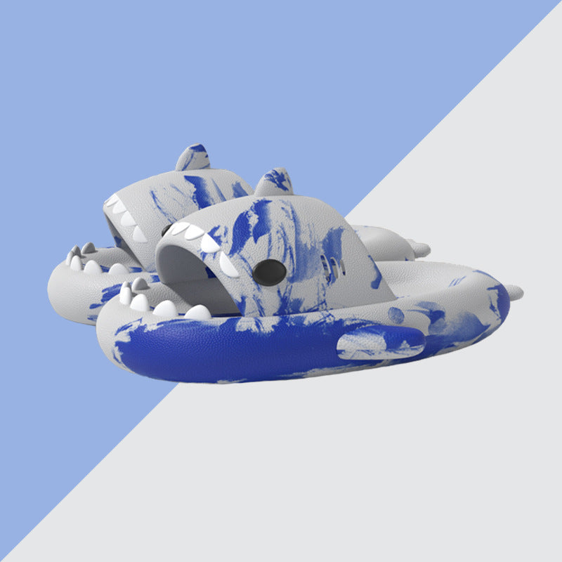 Original Two-color Oil Paint Pattern Shark Slippers(Adults) | ZAKAPOP