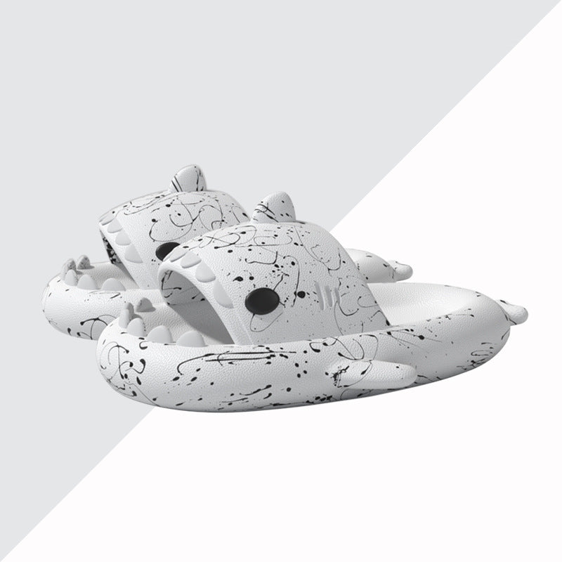 Original Two-color Oil Paint Pattern Shark Slippers(Adults) | ZAKAPOP