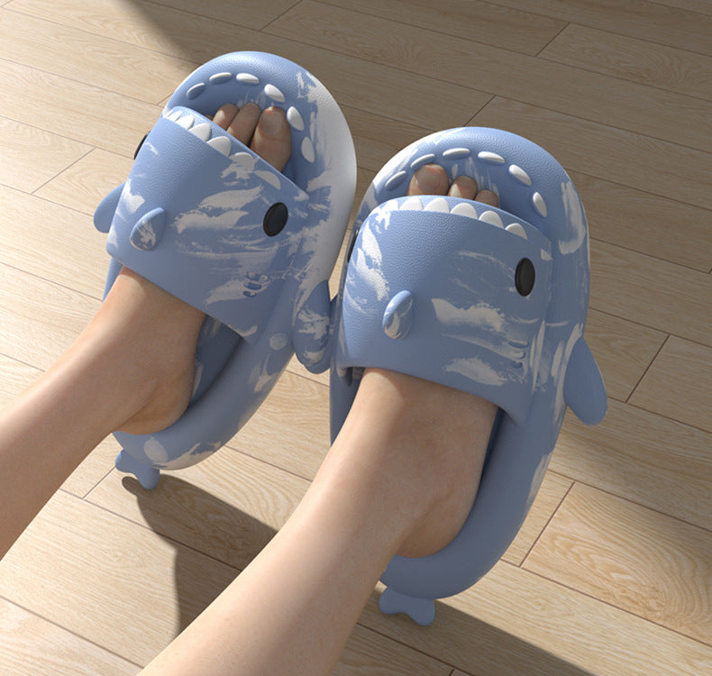Original Two-color Oil Paint Pattern Shark Slippers(Adults) | ZAKAPOP
